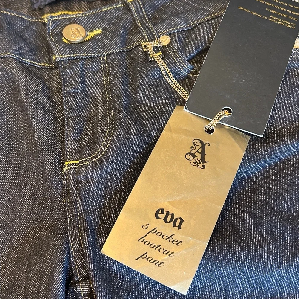 Vintage Y2K Antik Denim Eva 5 Pocket Bootcut Embroidered Patchwork Low Rise Jean
